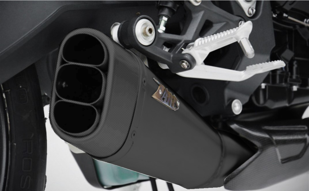 Slip-On Zard "SHORT" Acciaio Inox Racing Nero Fondello Carbonio per TRIUMPH STREET TRIPLE 675 2013-2016