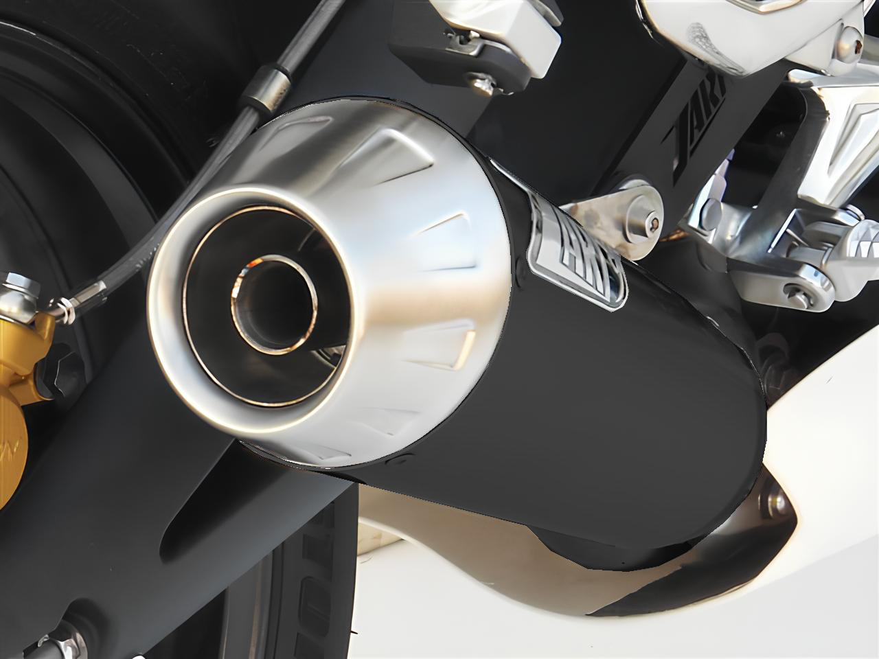 Slip-On Zard Acciaio Inox Omologato Nero Fondello Inox per TRIUMPH STREET TRIPLE 675 2007-2012