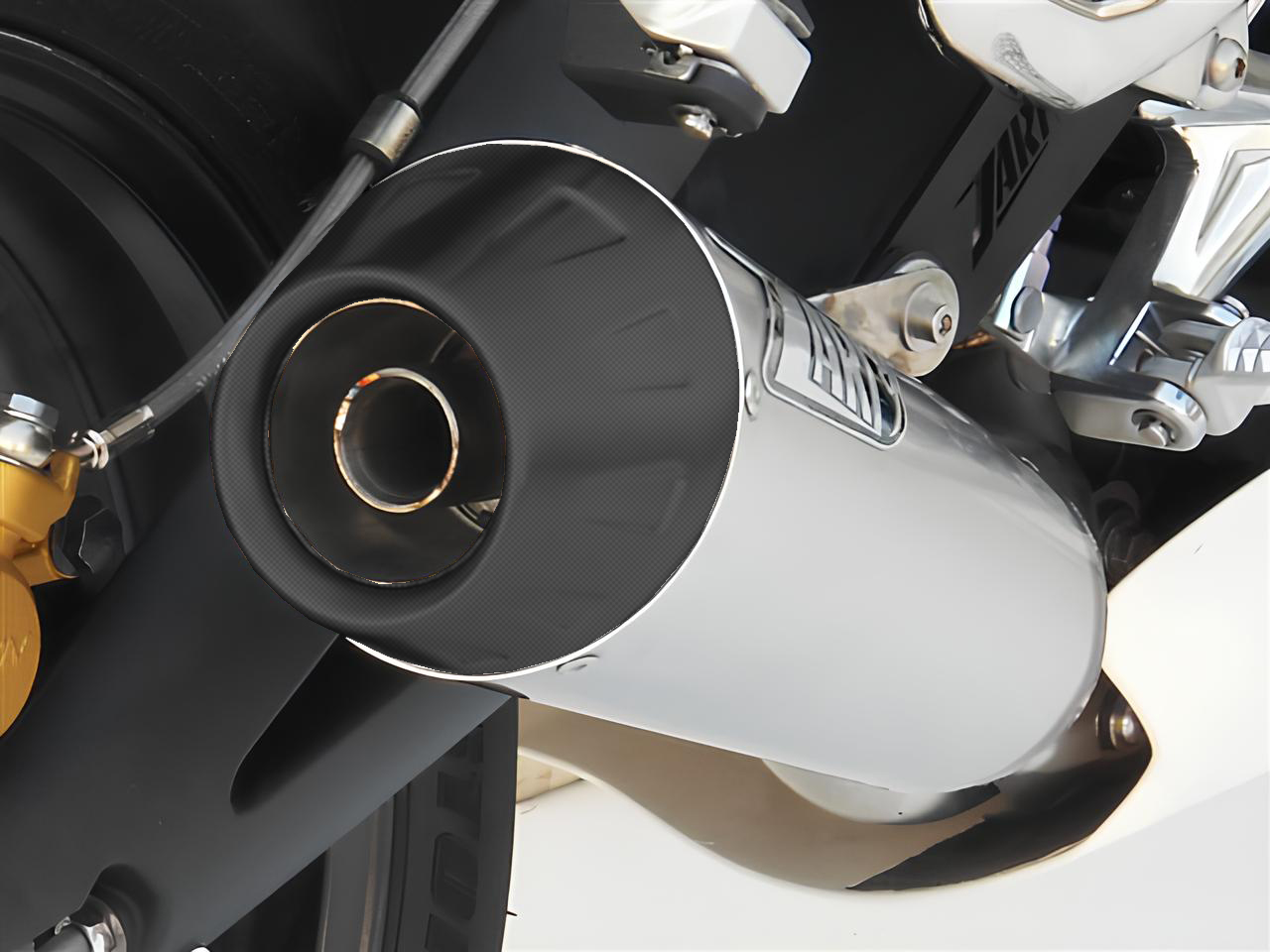 Slip-On Zard Acciaio Inox Omologato Satinato Fondello Carbonio per TRIUMPH STREET TRIPLE 675 2007-2012