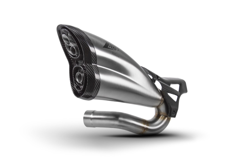 Slip-On Zard Acciaio Inox Racing Satinato fondello carbonio per TRIUMPH ROCKET III 2021-2023