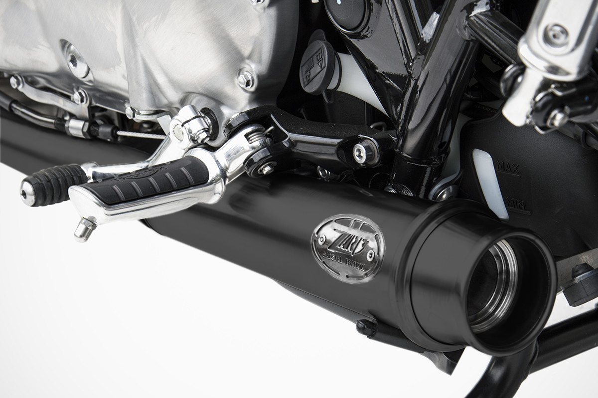 Slip-On Kit Zard 2>2 Acciaio Inox Omologato Nero con Catalizzatore di serie per TRIUMPH BONNEVILLE T120 2016-2020
