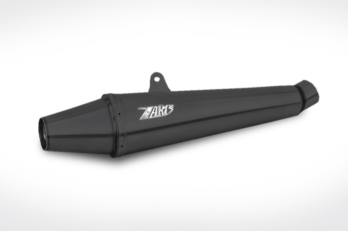 Kit Completo Zard 2>1 "CONICO" Basso Acciaio Inox Omologato Nero per TRIUMPH THRUXTON 900 2001-2007