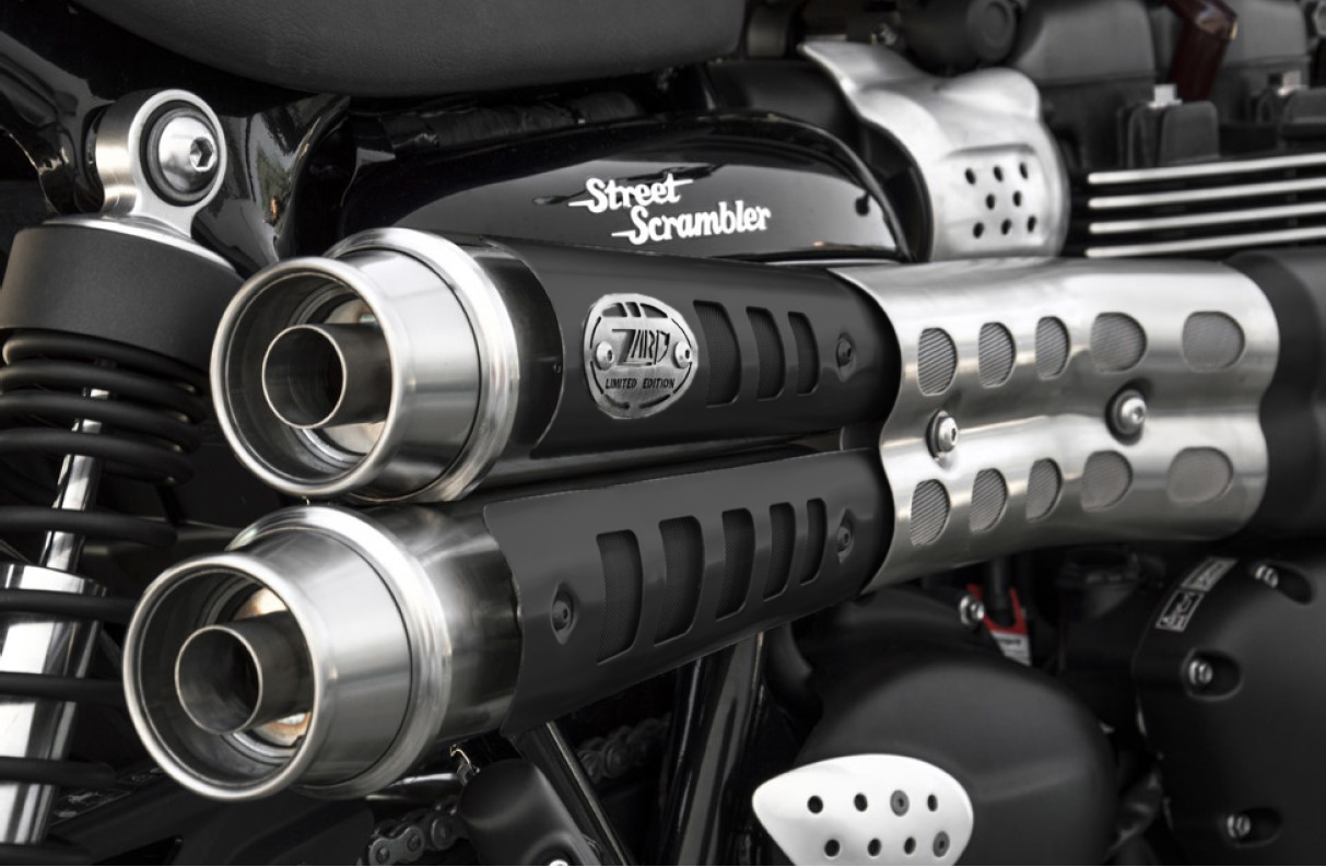 Slip-On Zard "SIX DAYS" Acciaio Inox Paracalore Nero Omologato per TRIUMPH STREET SCRAMBLER 900 2017-2020