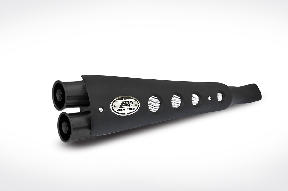 Kit Completo Zard 2>1 "SPECIAL" Alto Acciaio Inox Nero Racing per TRIUMPH SCRAMBLER 900 2001-2016