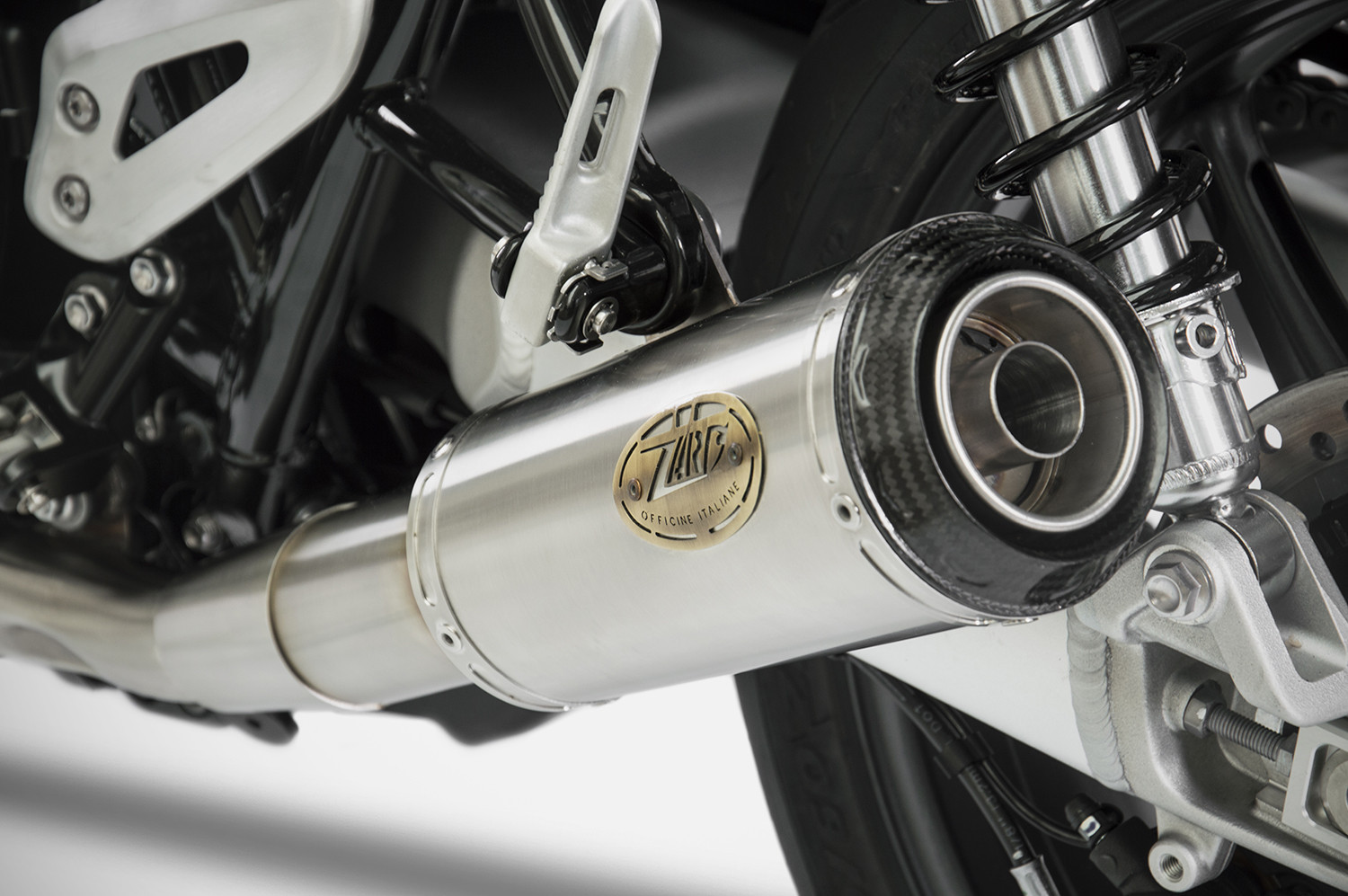 Slip-On Zard "SP" Acciaio Inox Omologato Satinato Fondello Carbonio per TRIUMPH SPEED TWIN 1200 2019-2020