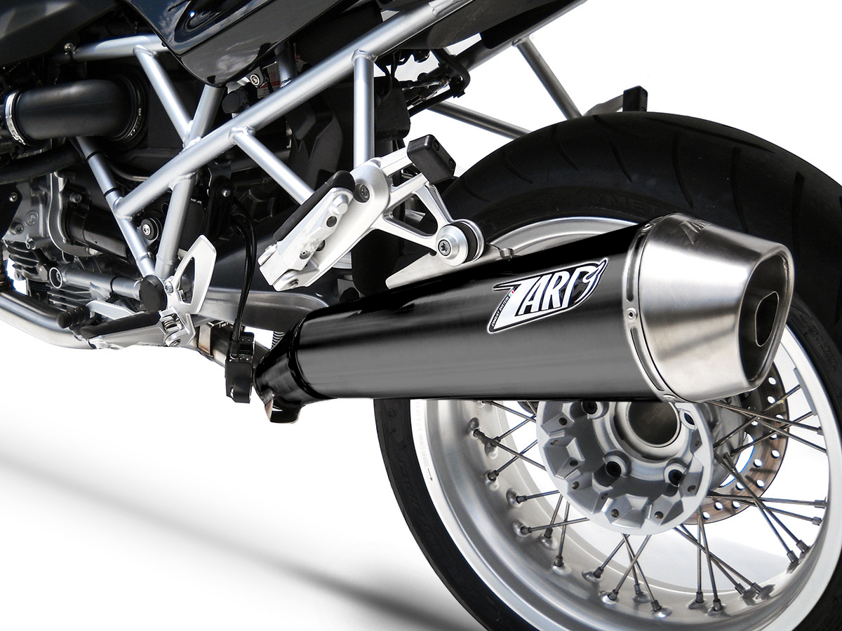 Slip-On Zard "CONICO" Acciaio Inox Nero Racing con fondello Inox per BMW R 1200 R 2011-2013