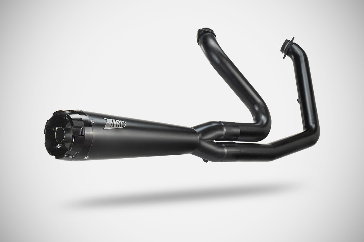 Kit Completo Zard 2>1 Acciaio Inox Omologato Nero con Fondello Alluminio per HARLEY DAVIDSON SOFTAIL M8 2016-2024