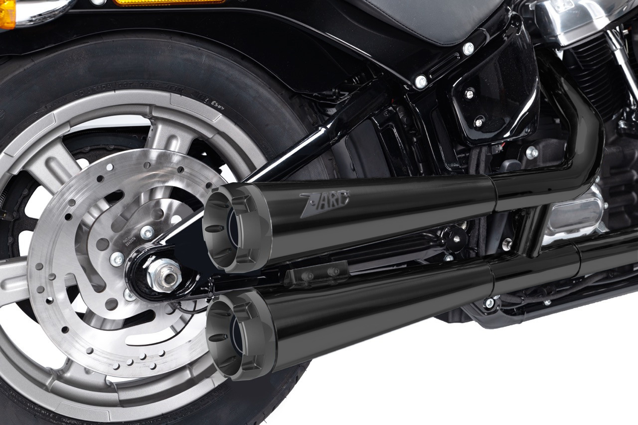Slip-On Zard Acciaio Inox Nero Omologato con fondello alluminio per HARLEY DAVIDSON SOFTAIL M8 2016-2024