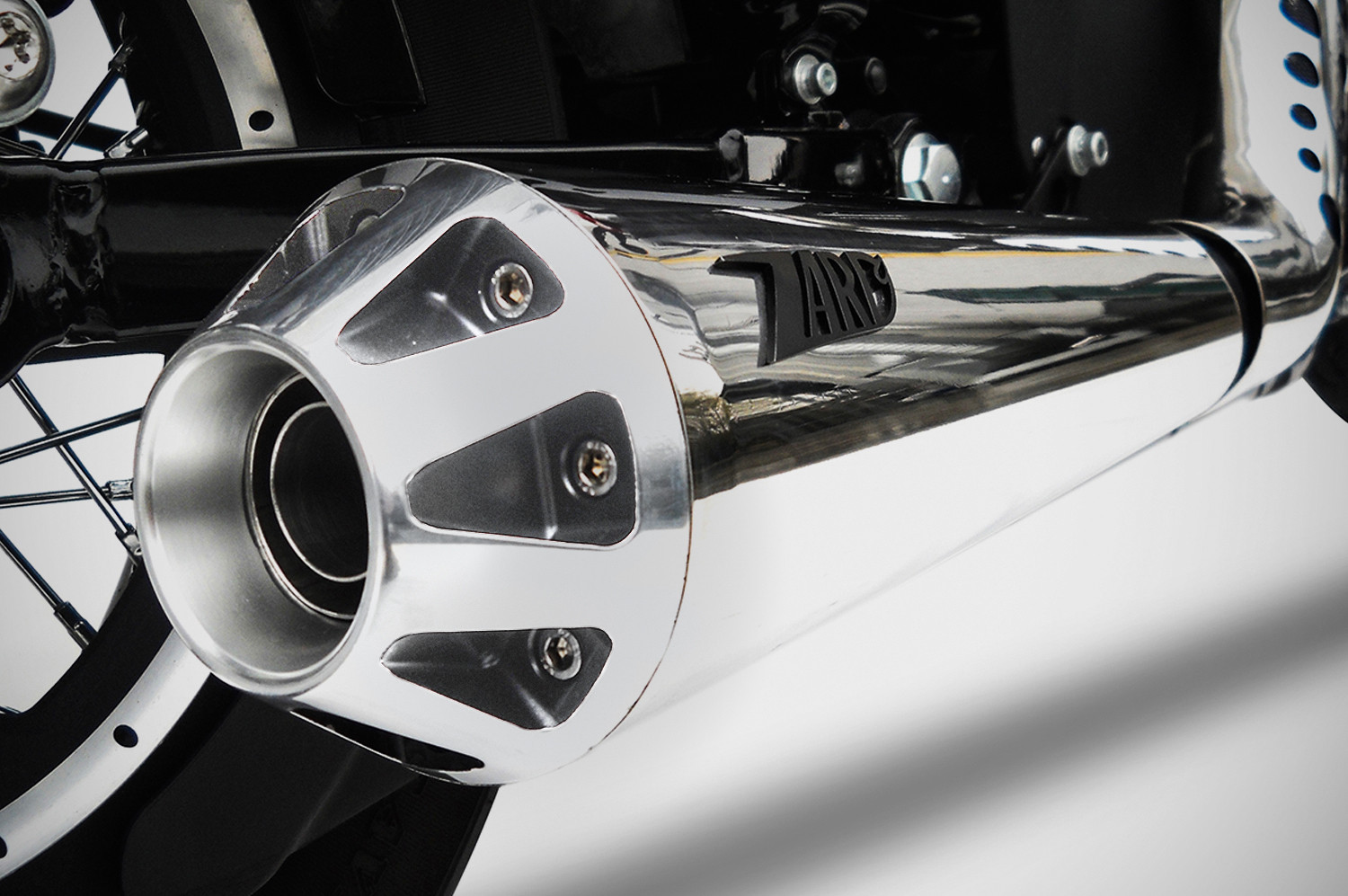 Kit Completo Zard 2>1 "CONICO" Acciaio Inox Lucidato Racing con Fondello in Alluminio per HARLEY DAVIDSON SPORTSTER 883 2003-2013