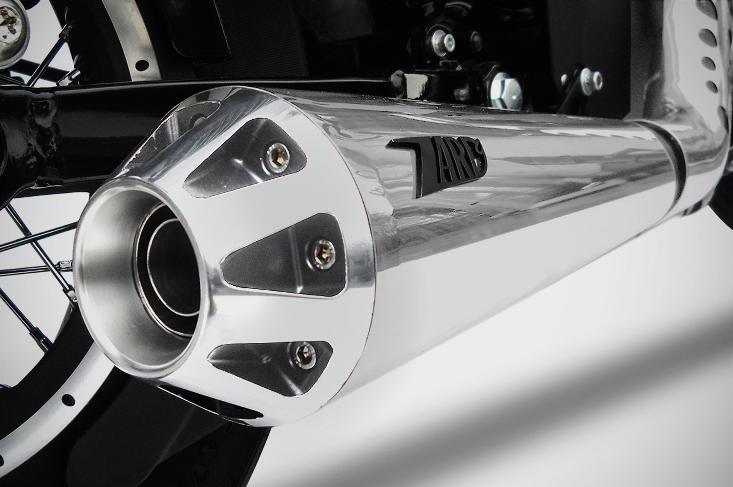 Kit Completo Zard 2>1 "CONICO" Acciaio Inox Satinato Omologato con Fondello in Alluminio per HARLEY DAVIDSON SPORTSTER 883 2003-2013