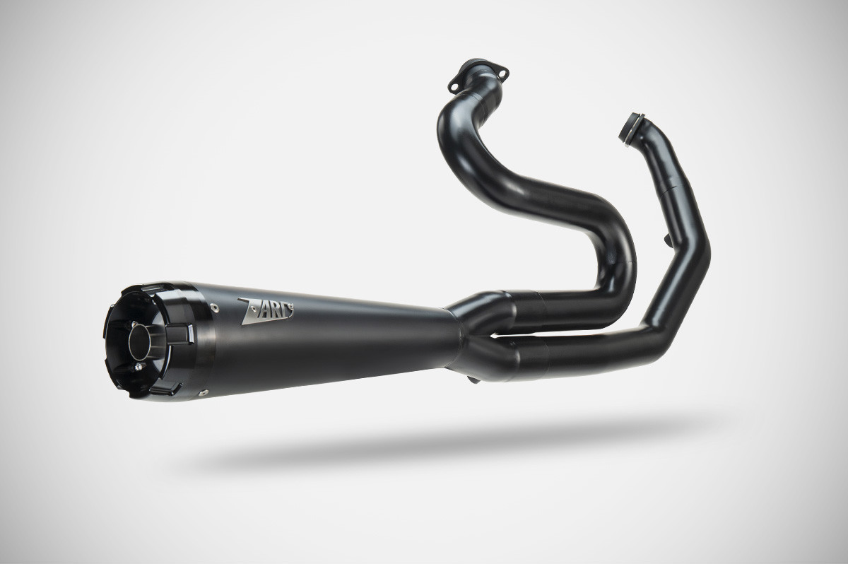 Kit Completo Zard 2>1 Acciaio Inox Nero Omologato con Fondello in Alluminio per HARLEY DAVIDSON TOURING M8 2016-2024