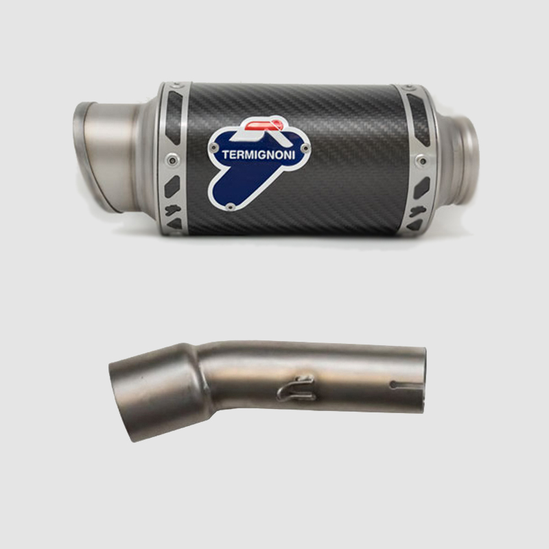 Kit Silenziatore Termignoni Gp Classic Racing in Carbonio con fondello in Acciaio Inox e tubo di raccordo incluso per HONDA CBR 500 R 2019-2022