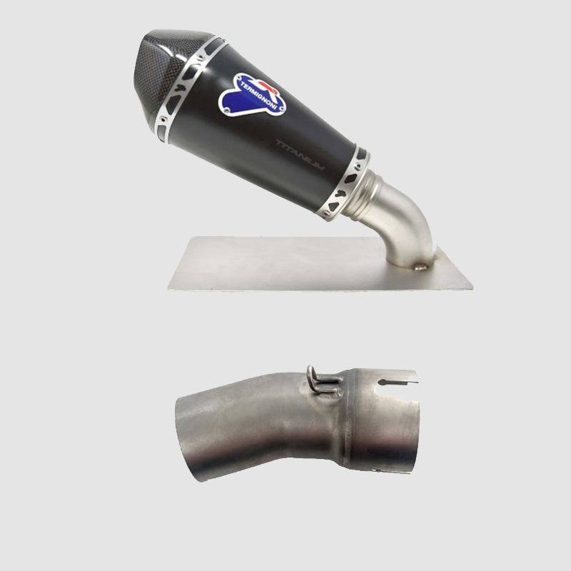 Kit Silenziatore Termignoni Relevance Conico Nero Racing in Titanio con fondello in Carbonio e tubo di raccordo per HONDA CBR 1000 RR 2017-2019