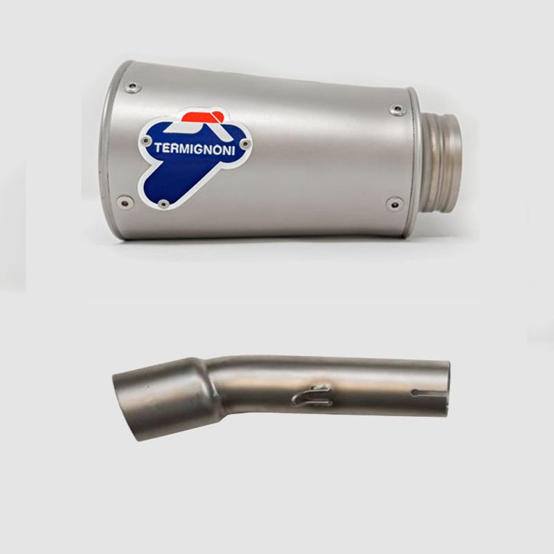 Kit Silenziatore Termignoni GP2R-R Racing in Acciaio Inox con fondello in Acciaio Inox e tubo di raccordo incluso per KAWASAKI Z 400 2018-2020