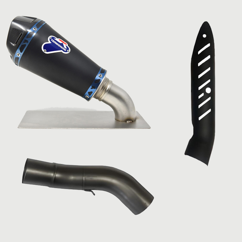Kit Silenziatore Termignoni HEB Racing in Titanio Nero con fondello in Carbonio con tubo di raccordo e paracalore per KAWASAKI Z 900 2017-2020