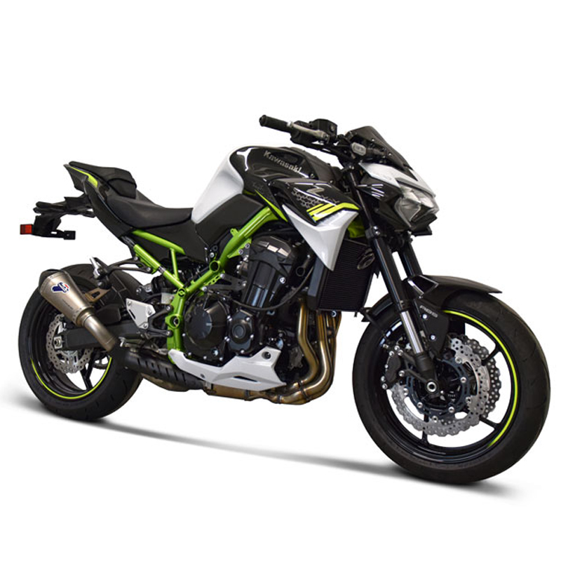 Kit Silenziatore Termignoni Racing in Titanio con fondello in carbonio con Tubo di Raccordo e Paracalore per KAWASAKI Z 900 2020-2022