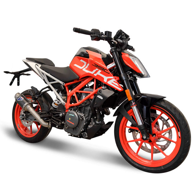 Kit Silenziatore Termignoni Gp Classic Racing in Carbonio con fondello in Acciaio Inox e tubo di raccordo incluso per KTM DUKE 390 2017-2019