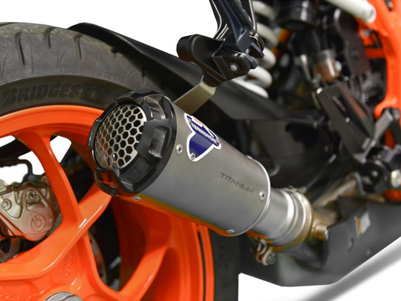 Kit Silenziatore Termignoni GP2R-RHT Racing in Titanio con fondello in Alluminio e tubo di raccordo incluso per KTM SUPER DUKE 1290 R 2017-2019