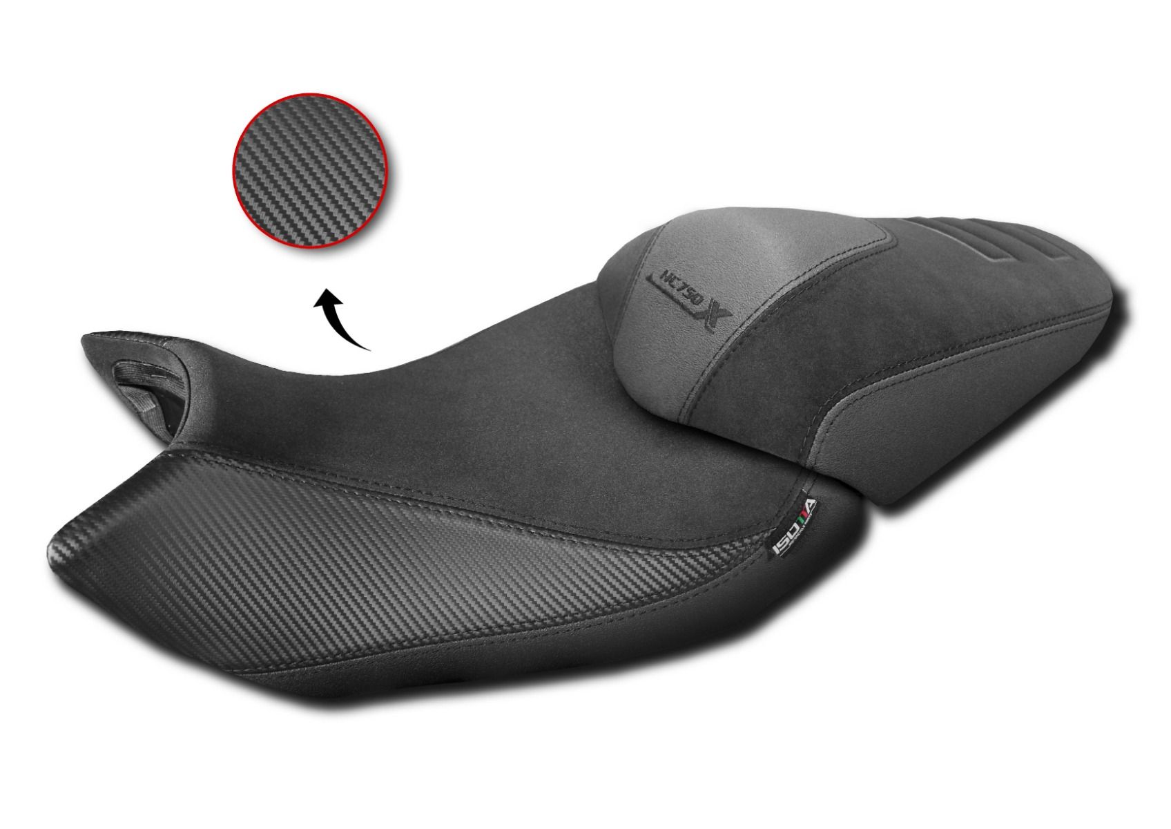 Sella passeggero Triple Black Isotta per HONDA NC750 X 2021-2024