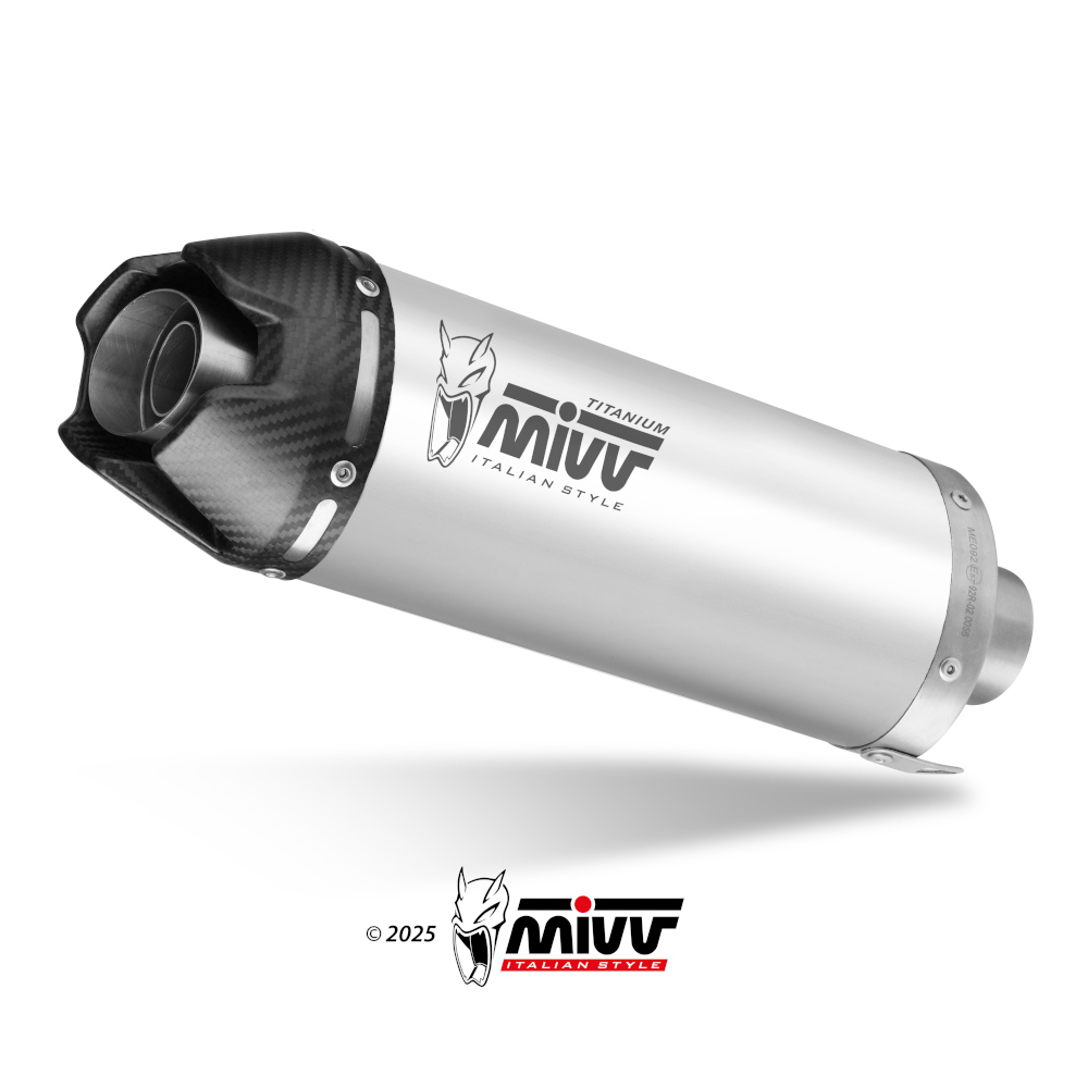 Silenziatore Omologato ECE Mivv AK-1 Titanio con fondello in carbonio per KAWASAKI Z900 2025-2025