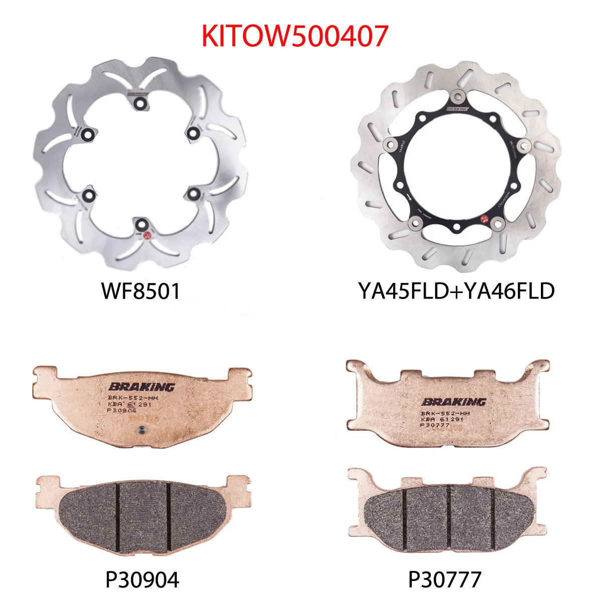 Kit Dischi Freno Maggiorati Racing Braking Anteriore e Posteriore per YAMAHA T-MAX 500 2004-2007