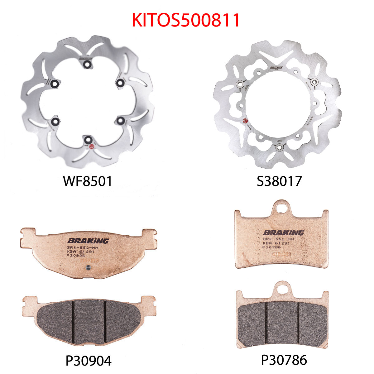 Kit Dischi Freno Maggiorati Braking Anteriore e Posteriore per YAMAHA T-MAX 500 2008-2011