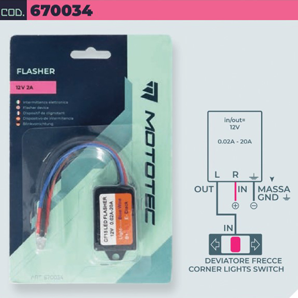 Intermittenza Eletronica LED 12V Mototec
