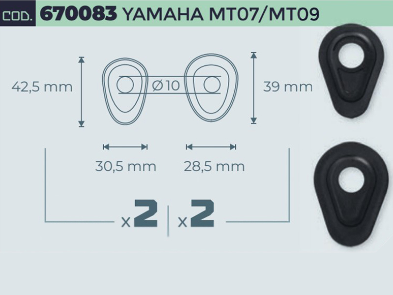Adattatori Mototec per Indicatori di Direzione per YAMAHA MT