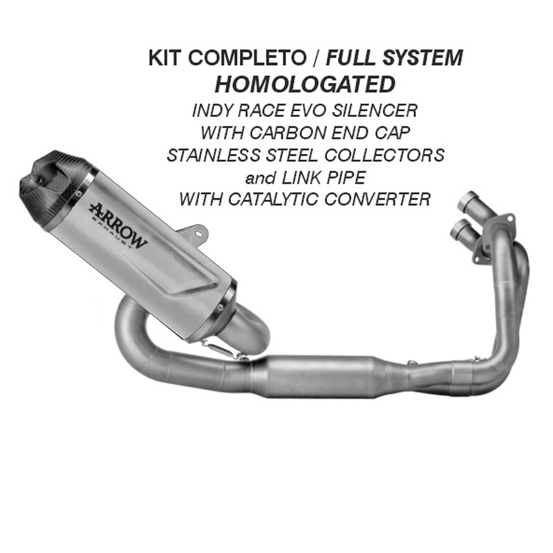 Scarico completo Arrow con terminale omologato Arrow Indy-Race Evo Titanio fondello carbonio per KAWASAKI Z 650 S 2026