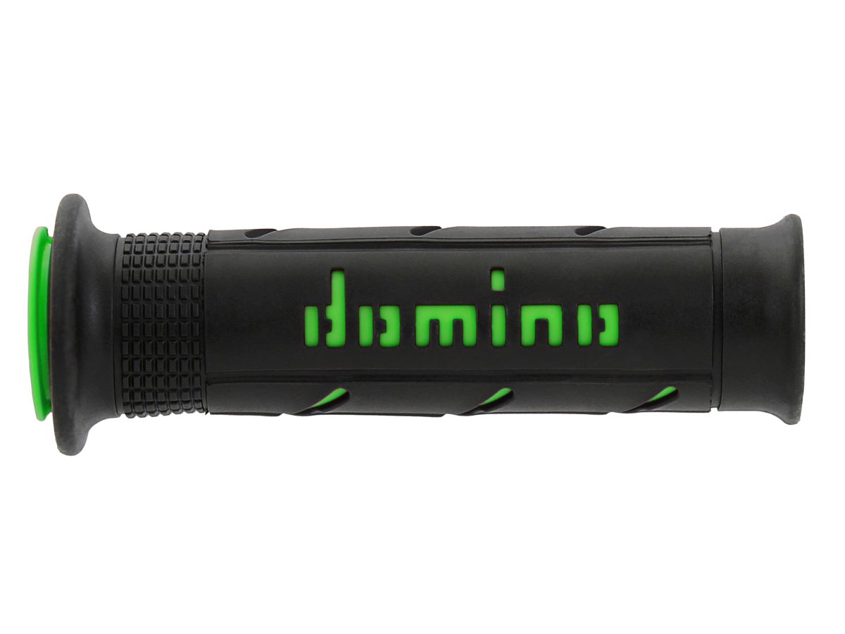 Manopole Domino Road-Racing Nero-Verde Forate