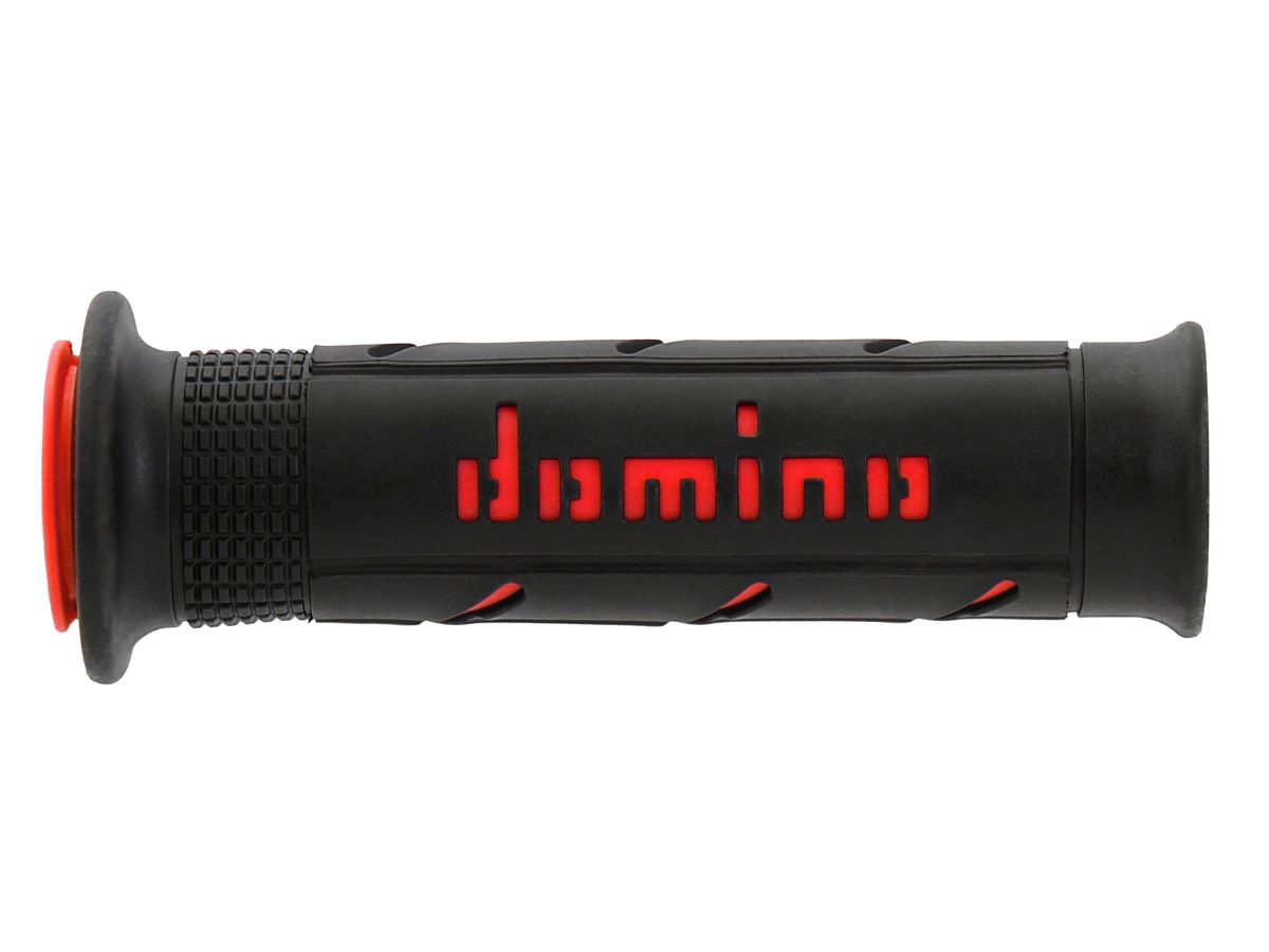 Manopole Domino Road-Racing Nero-Rosso Forate