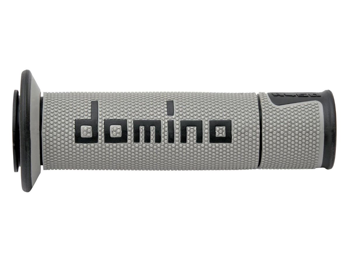 Manopole Domino Racing Grigio-Nero Forate