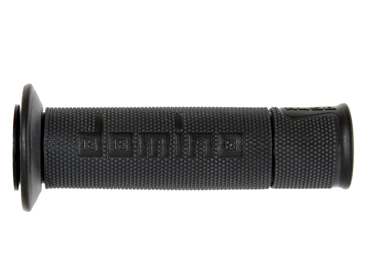 Manopole Domino Racing Antracite-Nero Forate