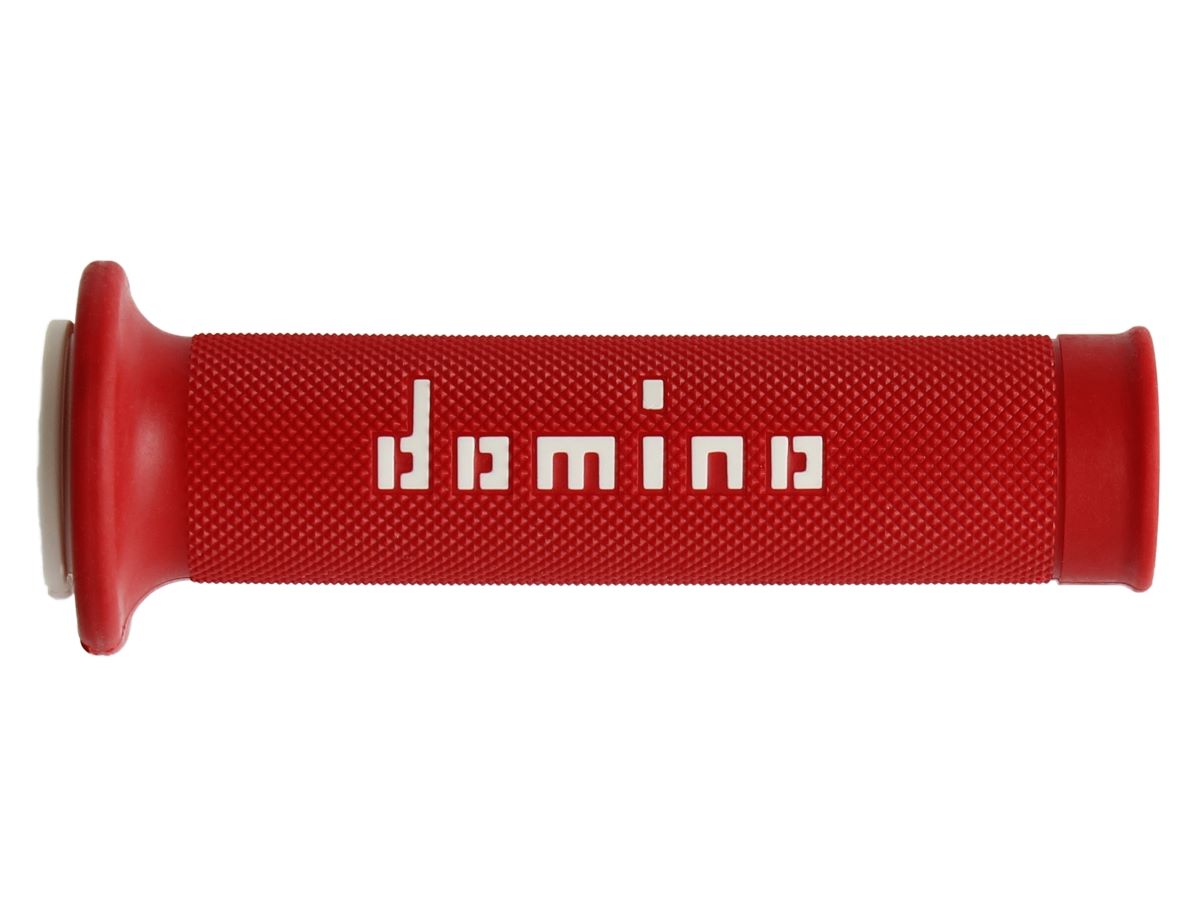Manopole Domino Road-Racing Rosso-Bianco Forate