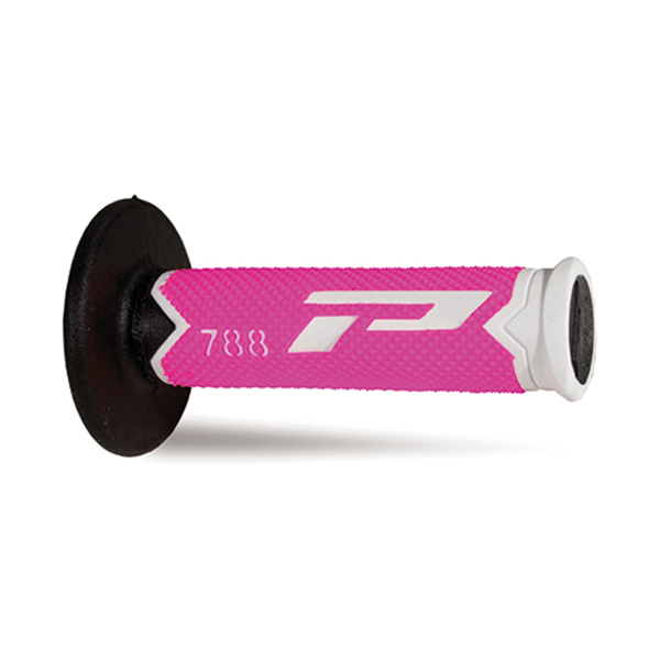 Manopole ProGrip Triple Density Cross Bianco Fucsia Nero 788 Offroad