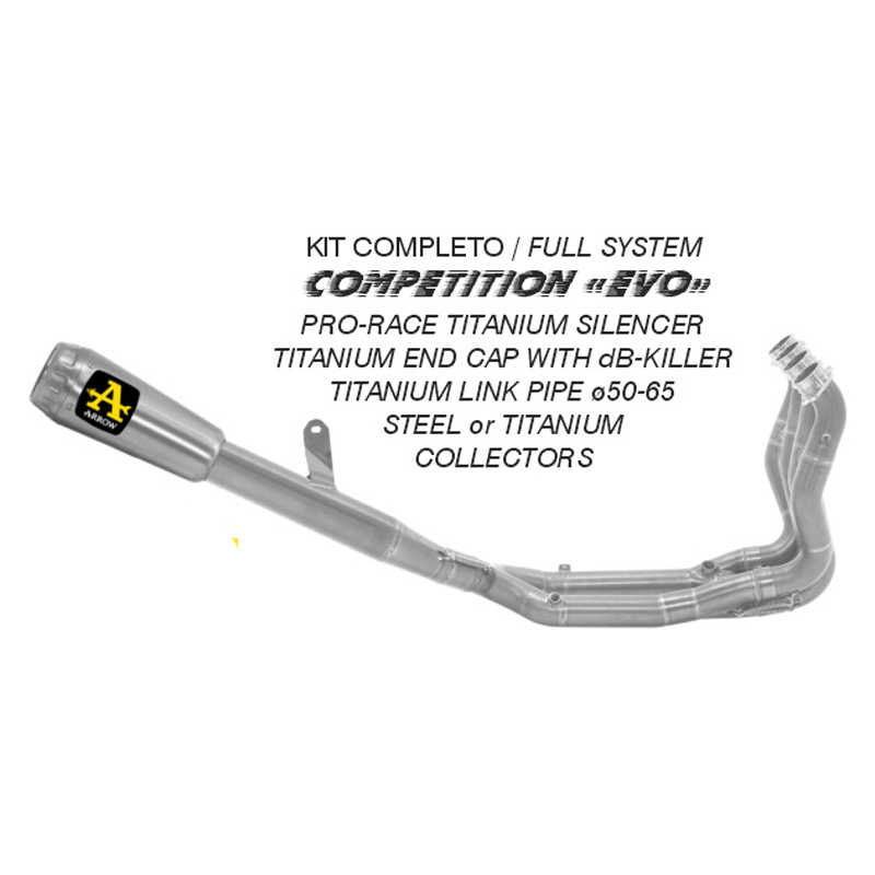 Kit completo Arrow Competition Evo terminale Pro-Race Titanio fondello Titanio full titanium per BMW M 1000 RR 2025-2026