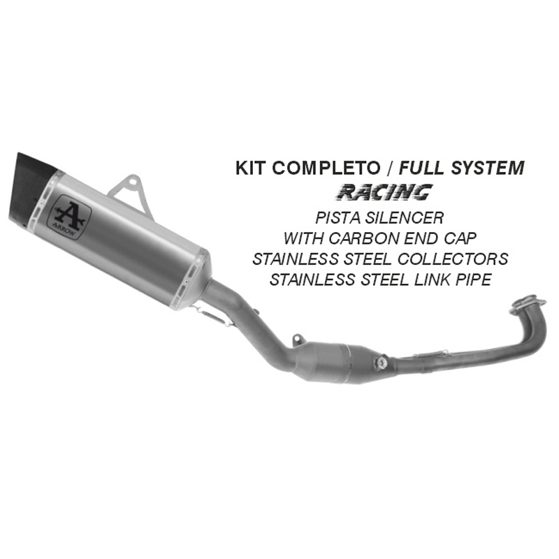 Scarico completo Arrow con terminale racing Pista Titanio Dark per YAMAHA T-MAX 560 2025-2026