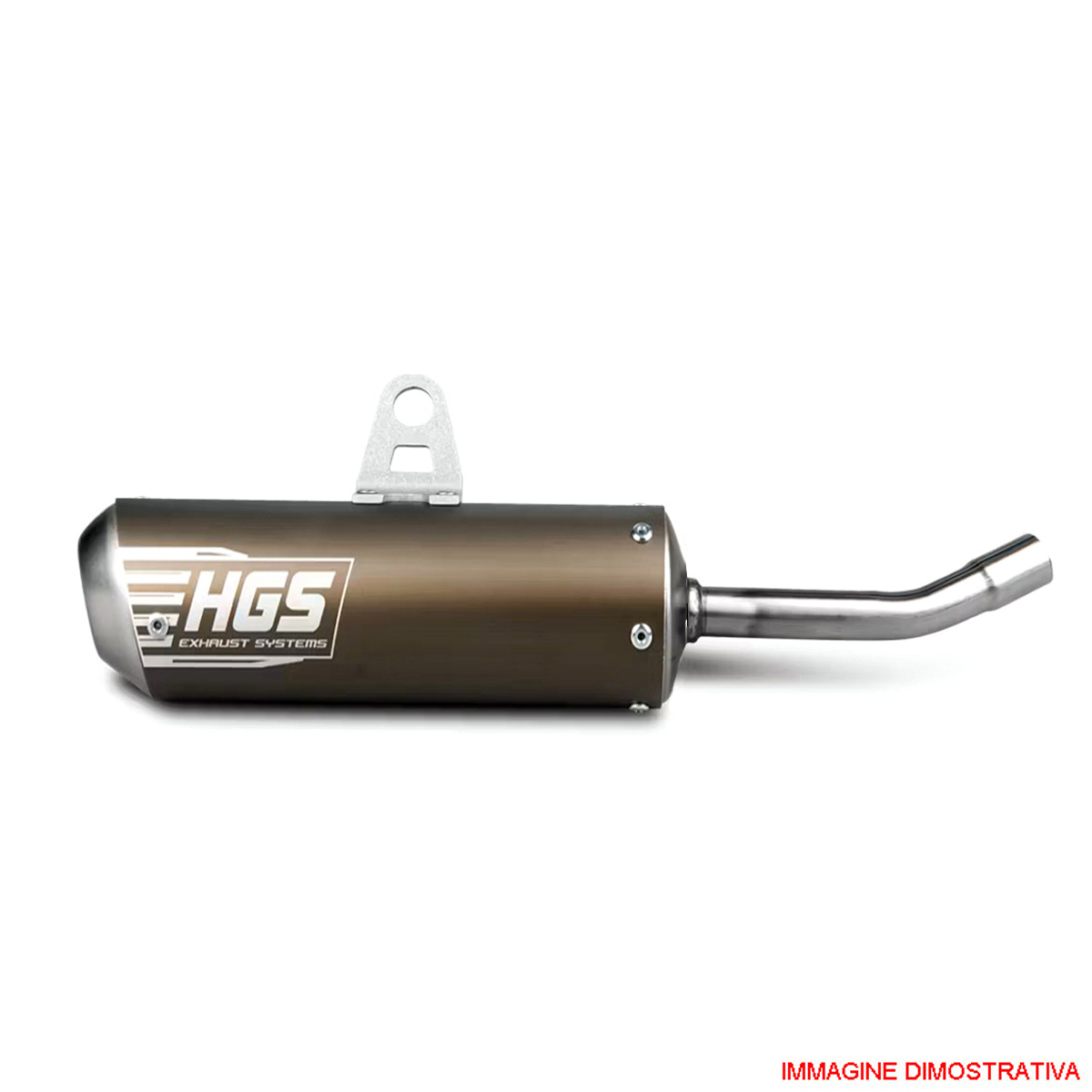 Silenziatore ovale HGS per motori 2 tempi HGS in alluminio grigio con fondello in acciaio per YAMAHA YZ 250 2002-2025