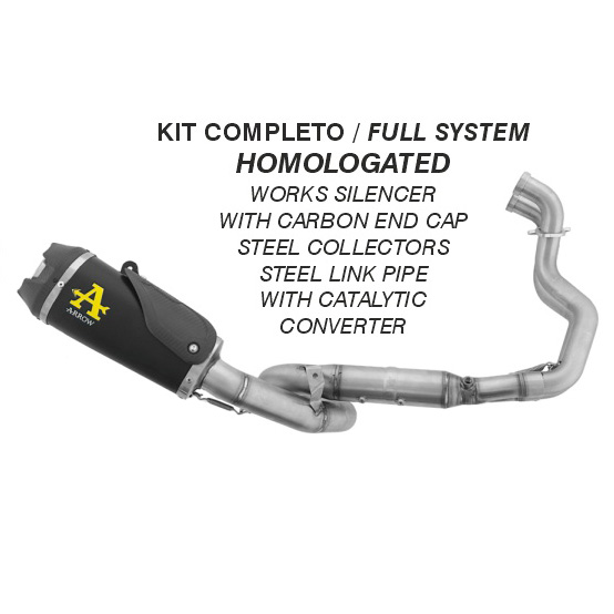 Scarico completo Arrow con terminale Works omologato Nichrom Dark per SUZUKI GSX-8TT 2025-2026