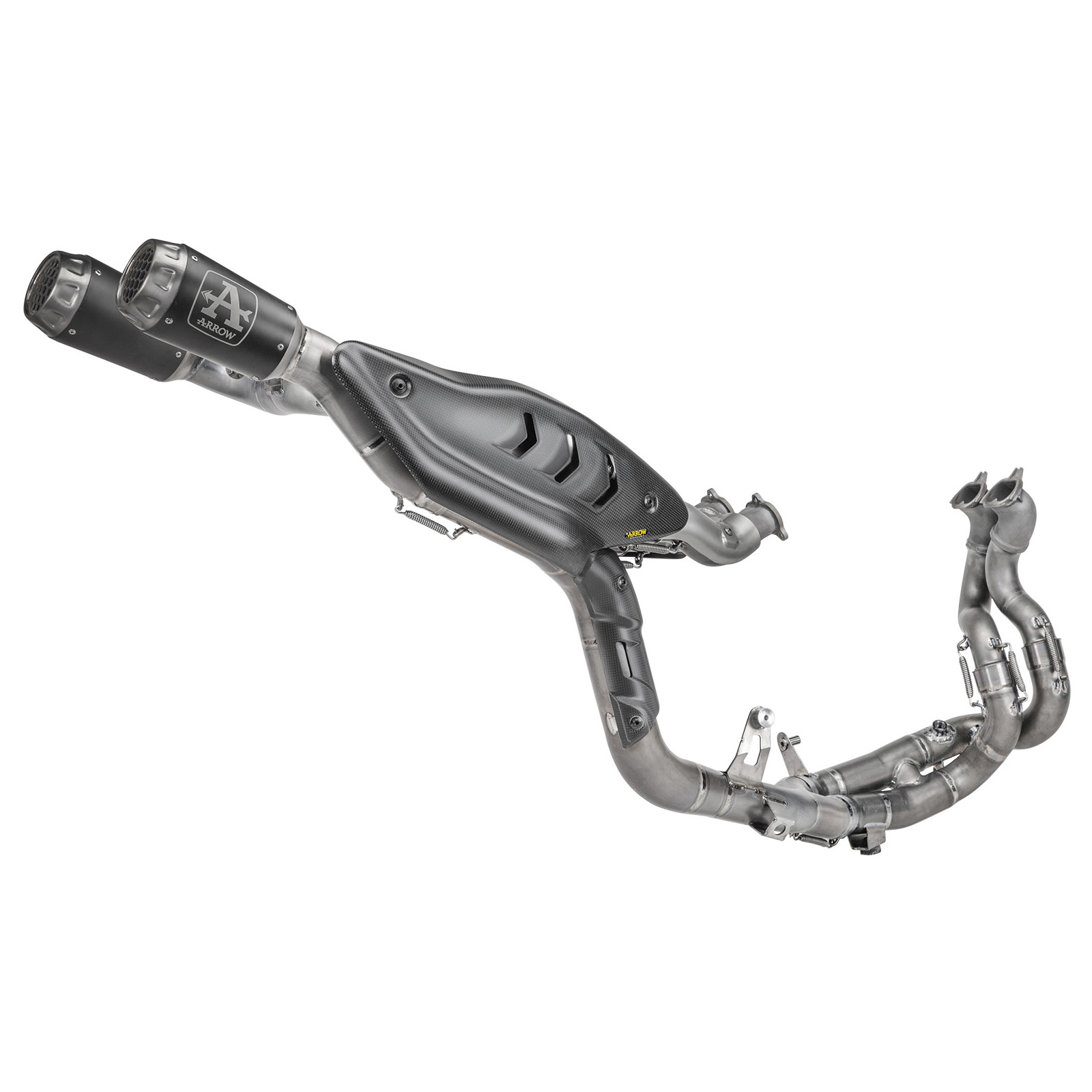 Kit completo Arrow Competition terminali Pro-Race Twin Titanio nero fondello Titanio con rete per DUCATI PANIGALE V4 /S 2025-2026