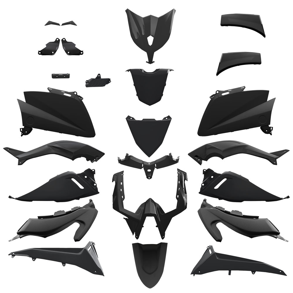 Kit carene stampate ad iniezione Nere per YAMAHA T-MAX 530 2012-2014