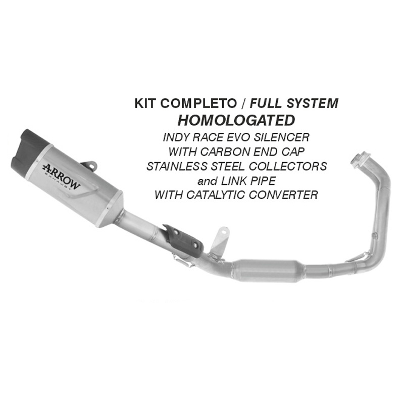 Scarico completo Arrow con terminale omologato Arrow Indy-Race Evo Titanio fondello carbonio per YAMAHA TRACER 7 /GT 2025-2026