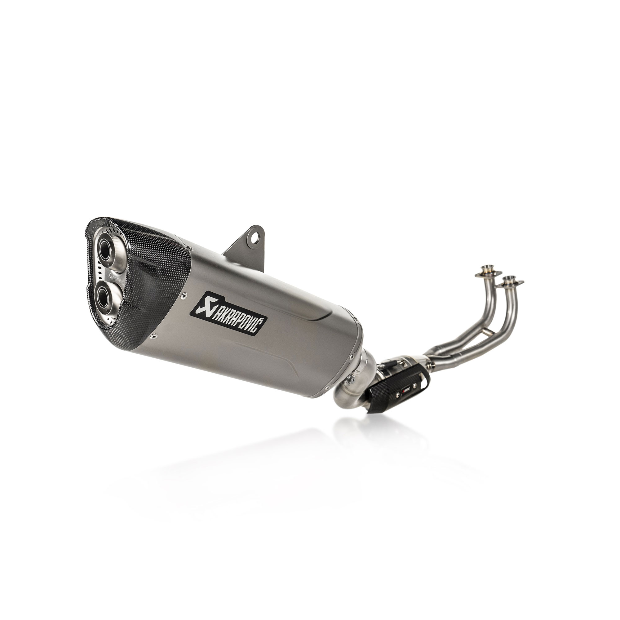 Scarico completo omologato Titanio con fondello in carbonio linea scooter Akrapovic per YAMAHA T-MAX 560 2020-2026