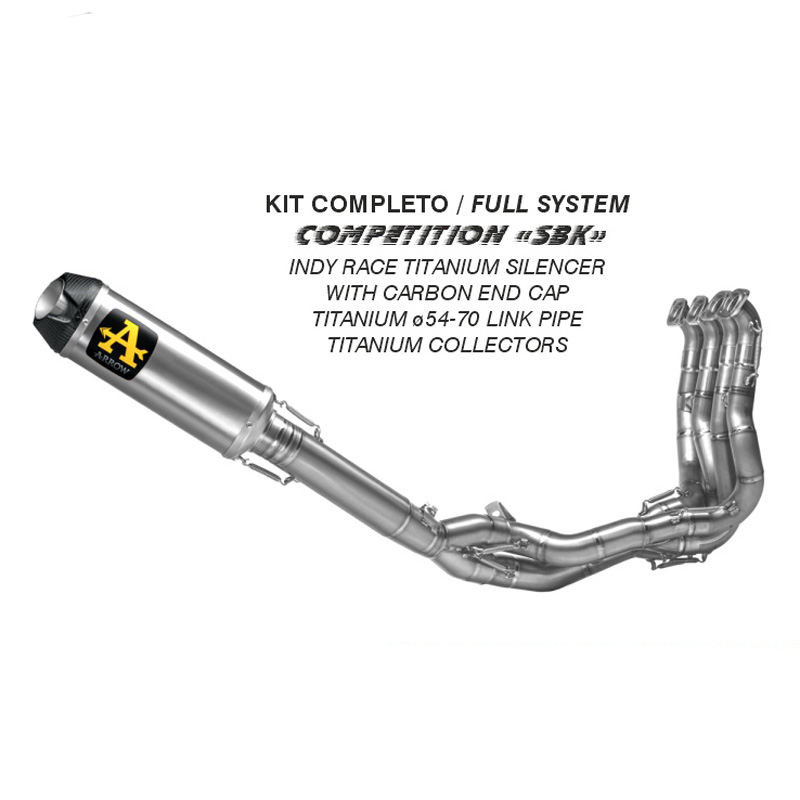 Kit completo Arrow Competition Sbk con terminale Indy Race Titanio fondello carbonio per KAWASAKI ZX-10R / ZX-10RR 2026