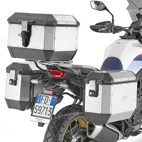 Portavaligie laterale specifico Kappa KL ONE-FIT configurato per valigie MONOKEY per HONDA XL 750 TRANSALP 2023-2024