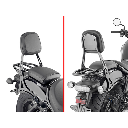 Schienalino specifico nero Kappa con portapacchino per HONDA CMX 1100 REBEL 2021-2026