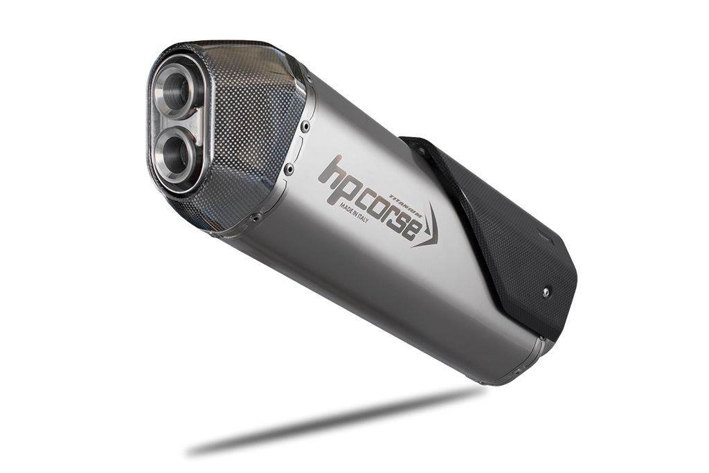 Silenziatore omologato HP Corse SPS Carbon Short Titanium per TRIUMPH TIGER 800 XCX 2015-2018