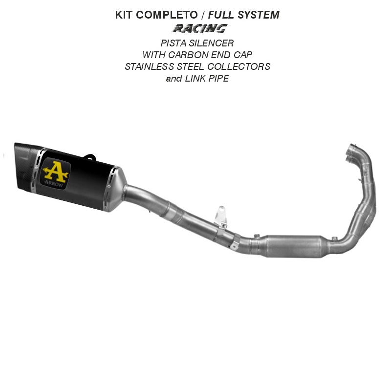 Scarico completo Arrow con terminale racing Pista Alluminio Dark per APRILIA TUONO 457 2025-2026