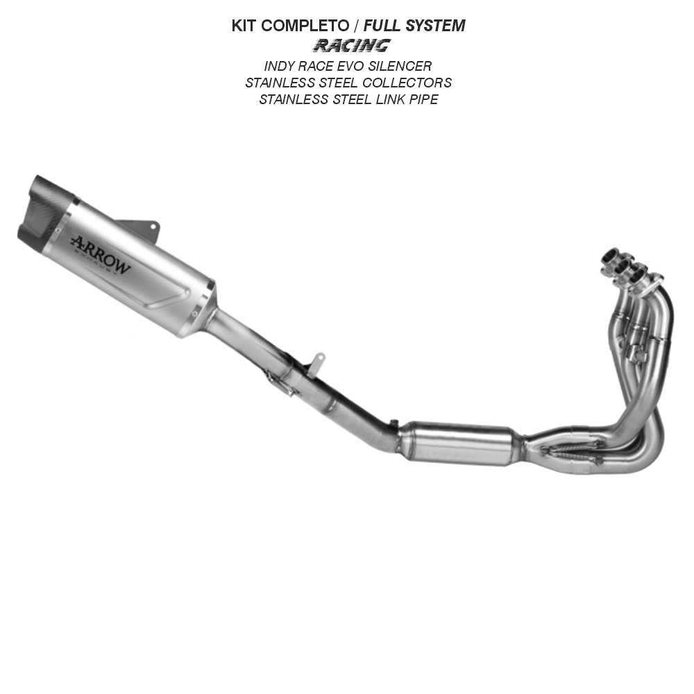 Scarico completo Arrow con terminale racing Arrow Indy-Race Evo Titanio fondello carbonio per TRIUMPH STREET TRIPLE 765 RX 2026