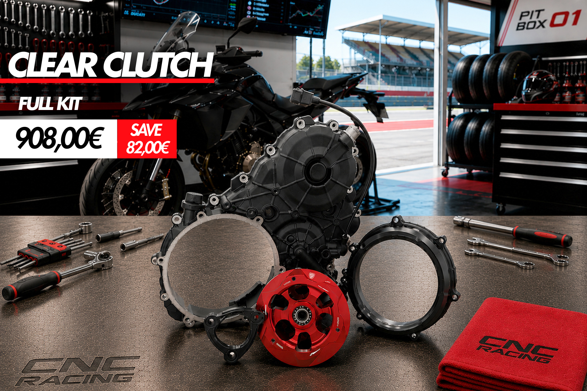 Kit frizione trasparente CNC Racing per DUCATI MULTISTRADA V4 /S 2021-2026